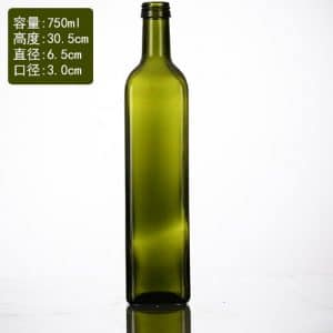 750ml square dark green olive oil