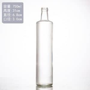 750ml round clear olive oil bottle