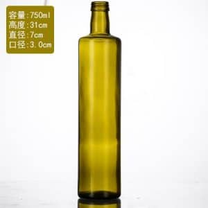 750ml round antique olive oil bottle