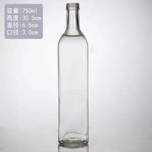 750ml square clear olive oil bottle